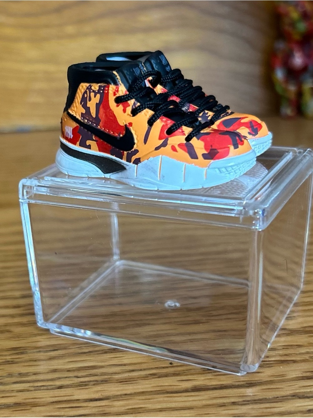 Mini Nike Undefeated Orange & Red Camo Sneaker with Black